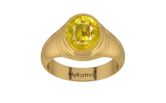 Gold Thailand Yellow Sapphire Ring Limited Quality (R7)