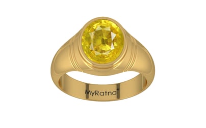 Gold Thailand Yellow Sapphire Ring Limited Quality (R7)