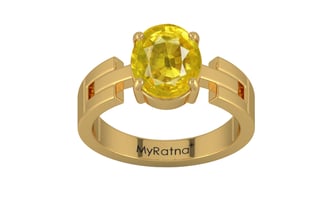 Gold Thailand Yellow Sapphire Ring Limited Quality (R8)