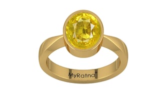 Gold Thailand Yellow Sapphire Ring Limited Quality (R9)