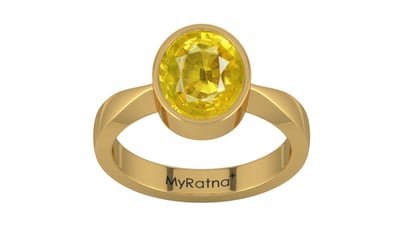 Gold Thailand Yellow Sapphire Ring Limited Quality (R9)