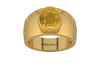 Gold Thailand Yellow Sapphire Ring Prime Prime Quality (R1)