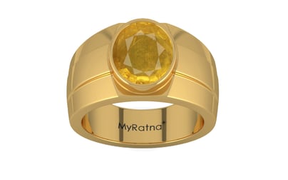 Gold Thailand Yellow Sapphire Ring Prime Prime Quality (R1)