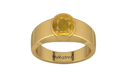 Gold Thailand Yellow Sapphire Ring Prime Quality (R10)