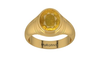 Gold Thailand Yellow Sapphire Ring Prime Quality (R7)