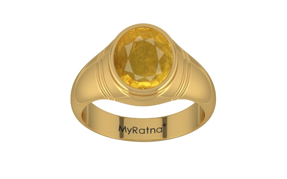 Gold Thailand Yellow Sapphire Ring Prime Quality (R7)