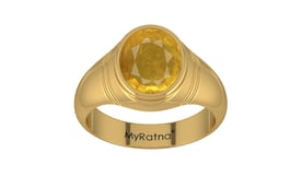 Gold Thailand Yellow Sapphire Ring Prime Quality (R7)