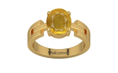 Gold Thailand Yellow Sapphire Ring Prime Quality (R8)