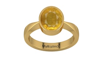 Gold Thailand Yellow Sapphire Ring Prime Quality (R9)