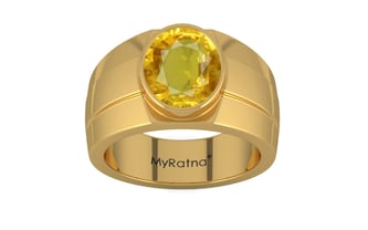 Gold Thailand Yellow Sapphire Ring Rare Quality (R1)