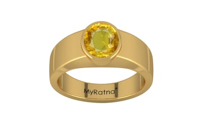 Gold Thailand Yellow Sapphire Ring Rare Quality (R10)