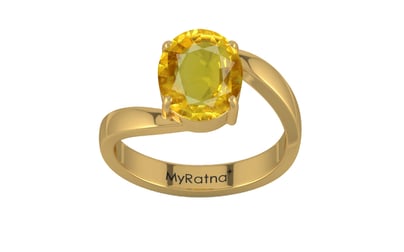 Gold Thailand Yellow Sapphire Ring Rare Quality (R2)
