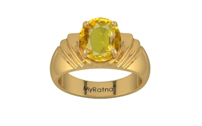 Gold Thailand Yellow Sapphire Ring Rare Quality (R4)