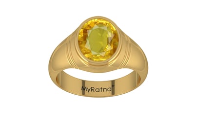 Gold Thailand Yellow Sapphire Ring Rare Quality (R7)