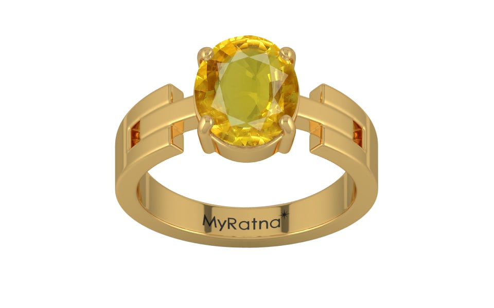 Gold Thailand Yellow Sapphire Ring Rare Quality (R8)