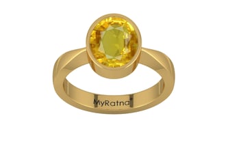 Gold Thailand Yellow Sapphire Ring Rare Quality (R9)