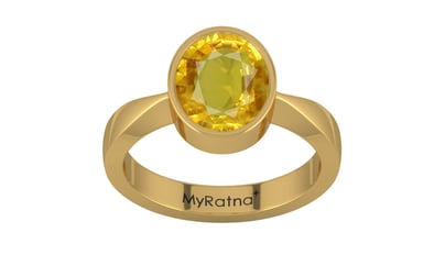 Gold Thailand Yellow Sapphire Ring Rare Quality (R9)