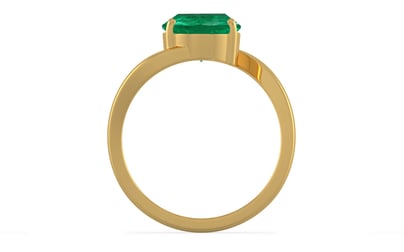 Gold Zambian Emerald Ring Rare Quality (R2)