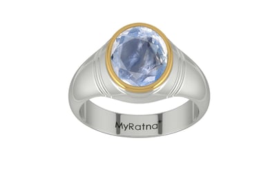 Goldcap Ceylon Blue Sapphire Ring Fine Quality (R7)
