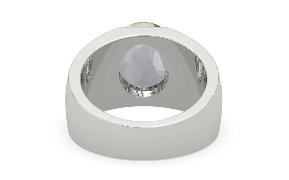 Goldcap Ceylon White Sapphire Ring Fine Quality (R1)