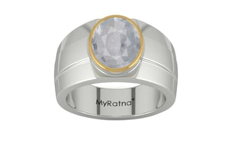 Goldcap Ceylon White Sapphire Ring Fine Quality (R1)