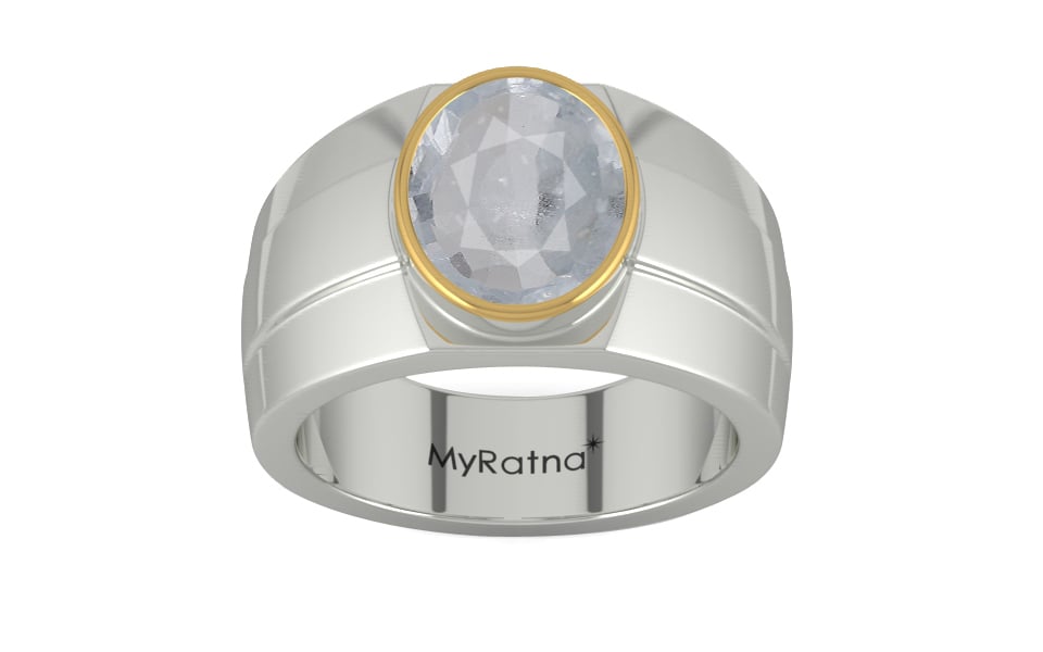 Goldcap Ceylon White Sapphire Ring Fine Quality (R1)