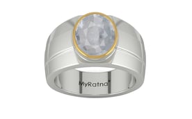 Goldcap Ceylon White Sapphire Ring Fine Quality (R1)
