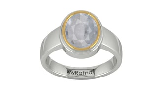 Goldcap Ceylon White Sapphire Ring Fine Quality (R3)