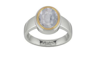 Goldcap Ceylon White Sapphire Ring Fine Quality (R3)