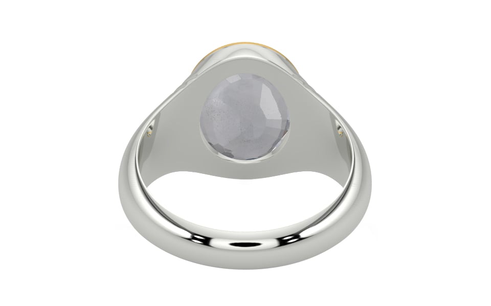 GoldCap Ceylon White Sapphire Ring Fine Quality (R7)