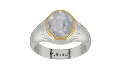 GoldCap Ceylon White Sapphire Ring Fine Quality (R7)