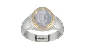 GoldCap Ceylon White Sapphire Ring Fine Quality (R7)