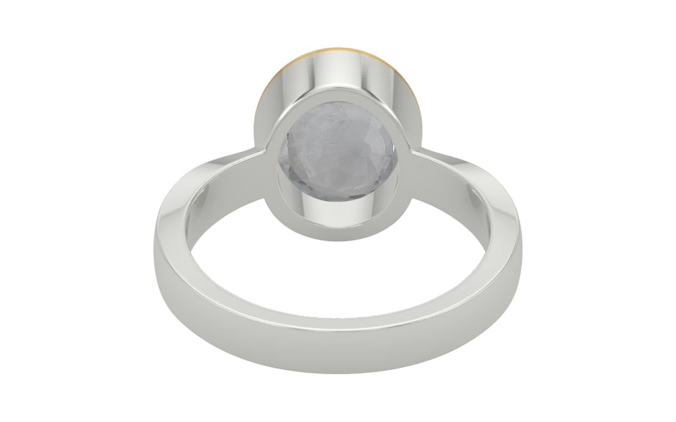 GoldCap Ceylon White Sapphire Ring Fine Quality (R9)