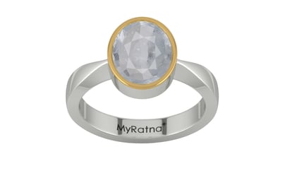 GoldCap Ceylon White Sapphire Ring Fine Quality (R9)