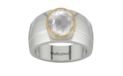 Goldcap Ceylon White Sapphire Ring Limited Quality (R1)