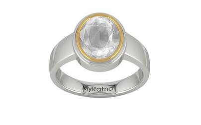 Goldcap Ceylon White Sapphire Ring Limited Quality (R3)