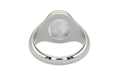 GoldCap Ceylon White Sapphire Ring Limited Quality (R7)