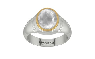 GoldCap Ceylon White Sapphire Ring Limited Quality (R7)