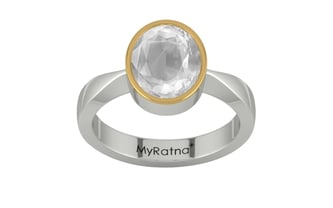 GoldCap Ceylon White Sapphire Ring Limited Quality (R9)
