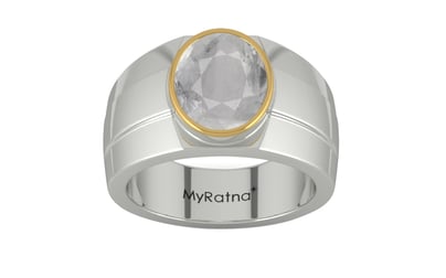 Goldcap Ceylon White Sapphire Ring Prime Quality (R1)