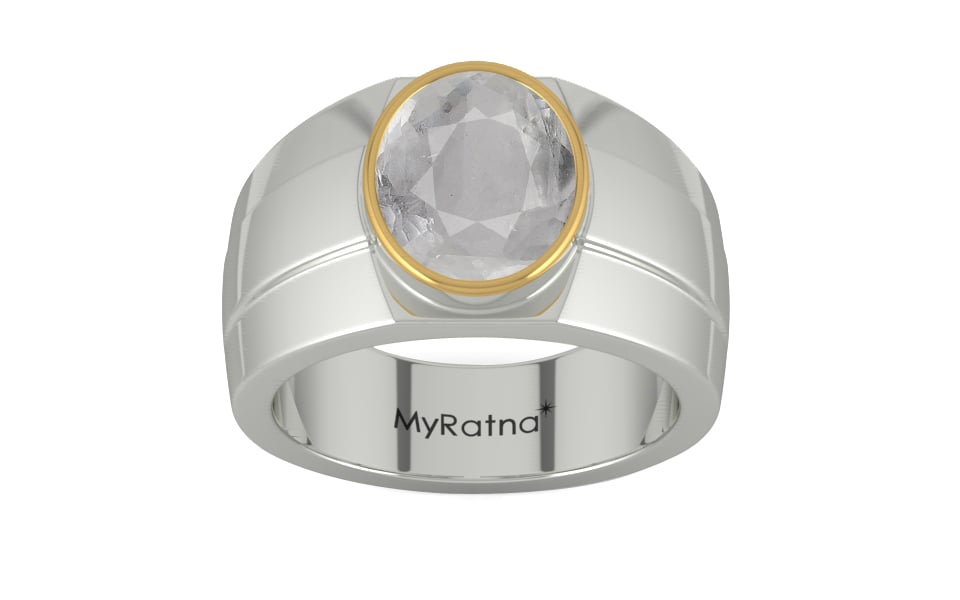 Goldcap Ceylon White Sapphire Ring Prime Quality (R1)