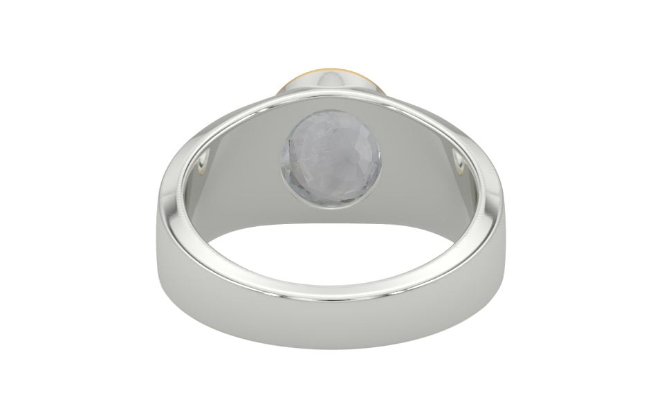 GoldCap Ceylon White Sapphire Ring Prime Quality (R10)