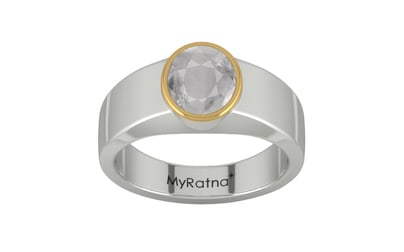 GoldCap Ceylon White Sapphire Ring Prime Quality (R10)