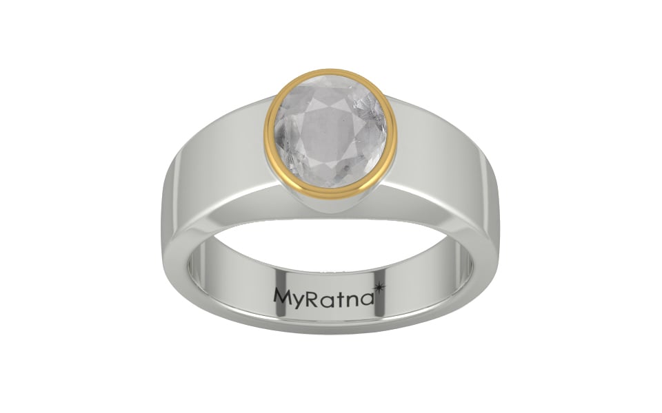 GoldCap Ceylon White Sapphire Ring Prime Quality (R10)