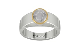 GoldCap Ceylon White Sapphire Ring Prime Quality (R10)
