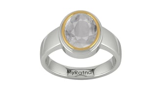 Goldcap Ceylon White Sapphire Ring Prime Quality (R3)