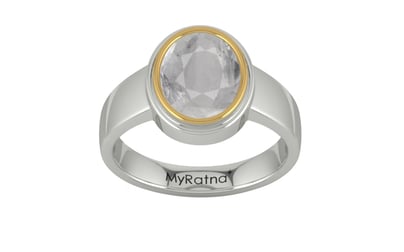 Goldcap Ceylon White Sapphire Ring Prime Quality (R3)
