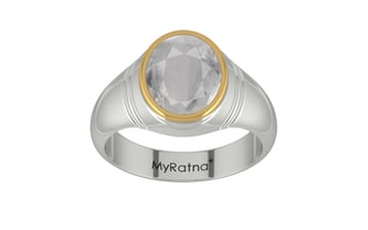 GoldCap Ceylon White Sapphire Ring Prime Quality (R7)