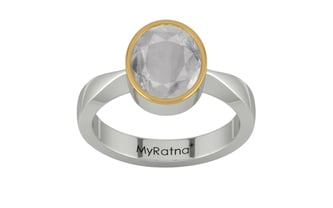 GoldCap Ceylon White Sapphire Ring Prime Quality (R9)