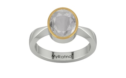 GoldCap Ceylon White Sapphire Ring Prime Quality (R9)
